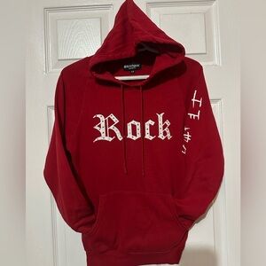 Streetwear Society Red 'Rock' Graphic Hoodie